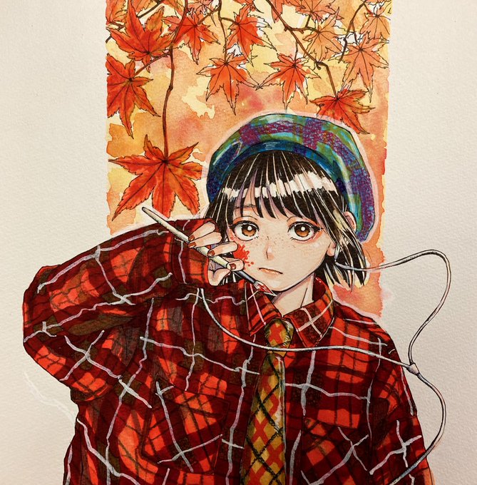 「黒髪 紅葉」のTwitter画像/イラスト(古い順)