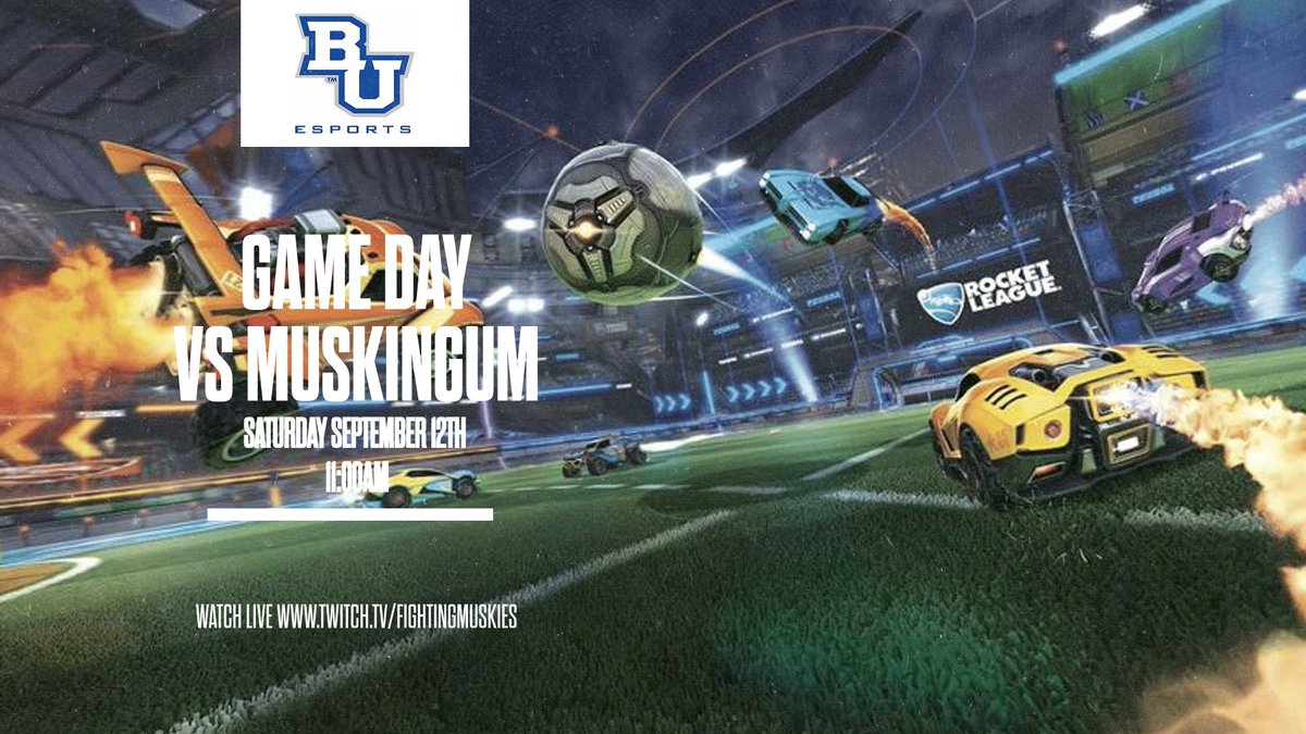 BUPilotsEsports's tweet photo. Looking forward to our very first match in program history. Rocket League team in @GLEC_GG conference action vs @MuskingumE . Go Pilots! #eBlueCrew2020 #TrueBlueBU https://t.co/t9nP2sO4aI
