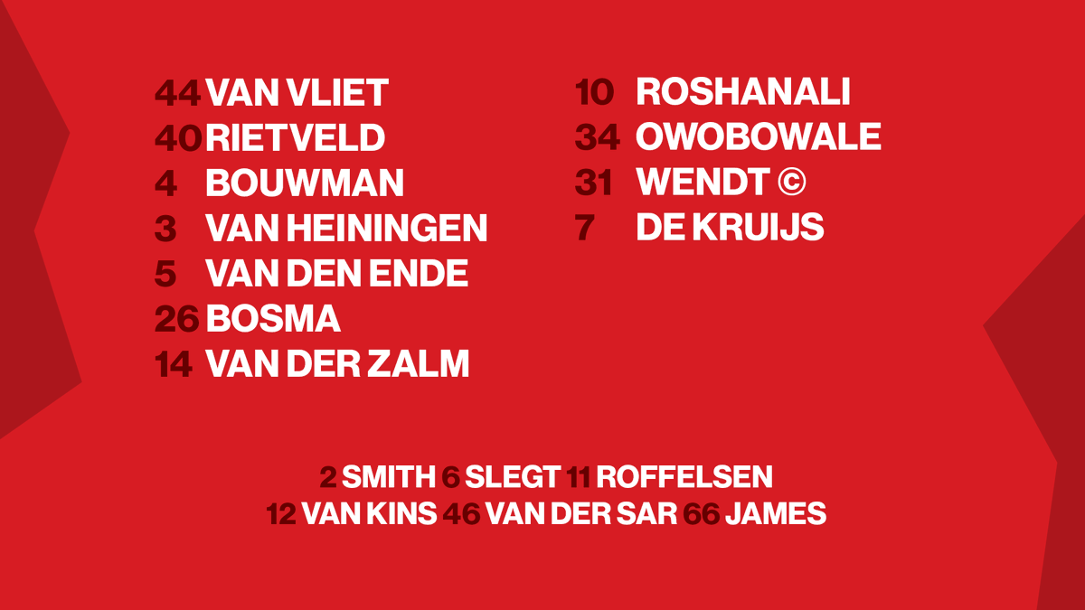 scvvnoordwijk's tweet photo. XI | Ons Noordwijk voor de wedstrijd tegen ASWH. Denzel James keert terug in het elftal en start op de bank. #aswnoo https://t.co/lTIWtvRzCx