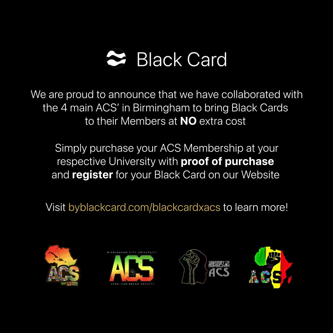 Calling all Birmingham ACS’ Members! 🌍

Visit byblackcard.com/blackcardxacs for more details