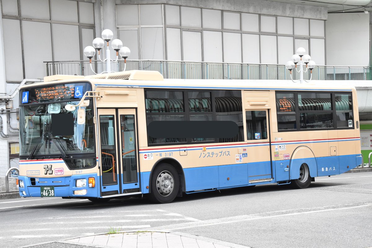 なべっちバス鉄 阪急バス3197 千里 大阪0か46 38 19年式の三菱ふそうエアロスターノンステップ 2kg Mp38fm 9 12 千里中央 阪急バス