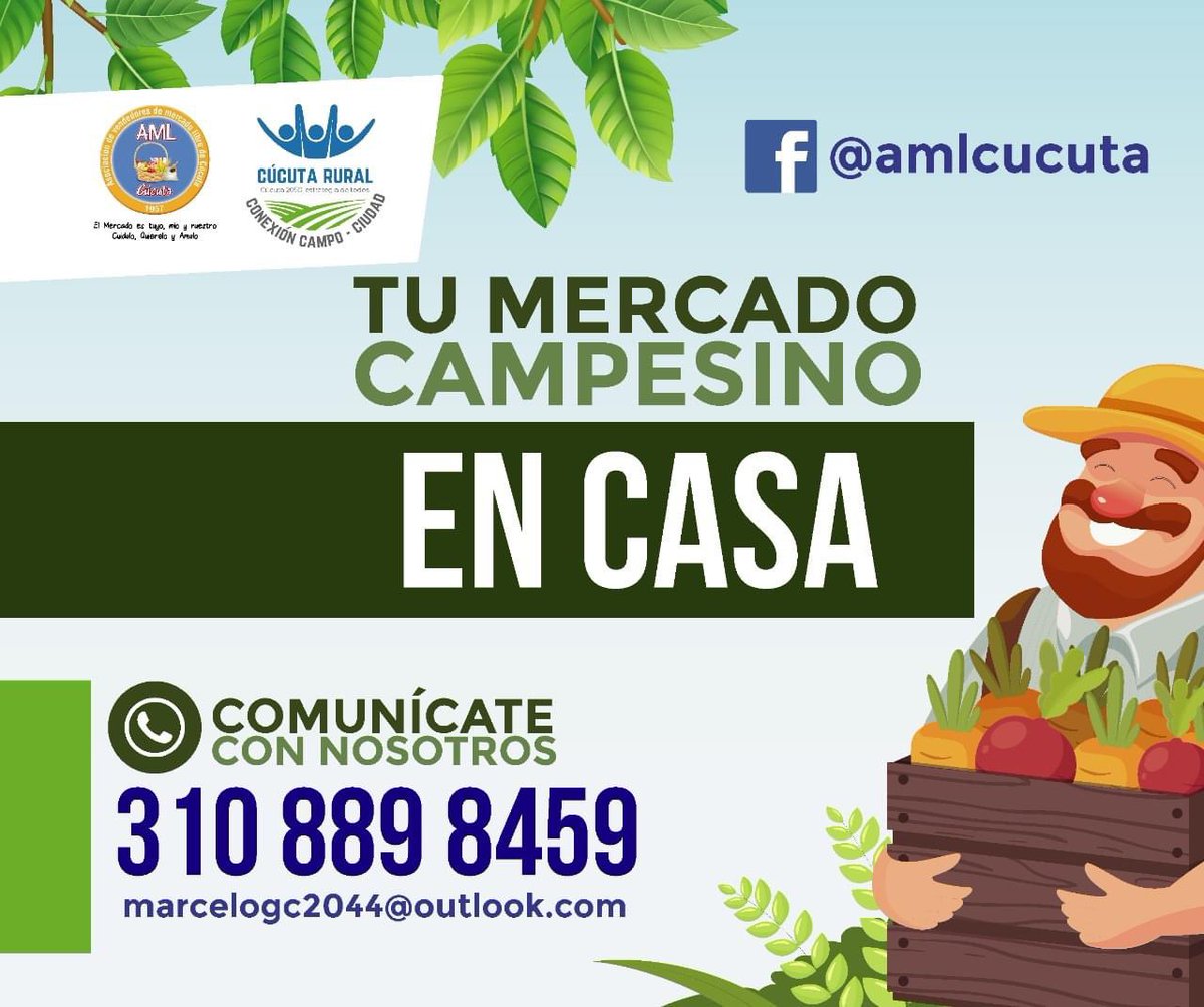 CuadrosFJC's tweet image. Buenos días. Acá tienen una opción para hacer mercado, directo de la zona rural de #Cúcuta, Campo-Ciudad. La Alcaldía de Cúcuta viene liderando la estrategia ‘Campo-Ciudad’, el mercado campesino en casa. #HechosSonAmoresYNoBuenasRazones #CompreLocal #CampoCiudad