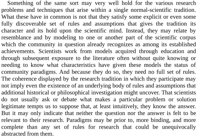 Which problems a science seeks to solve is also like this. It's not about satisfying an objective list of criteria. Such a list will likely not exist. It's more like a family of problems that are recognisably similar even if you can't quite put your finger on how they relate.