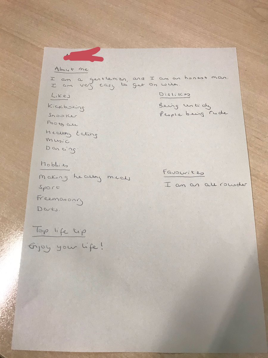 Guess what we are doing today #gettingtoknowme @safwards <a href="/zuberpatel79/">Zuber Patel</a> <a href="/YGFyldeCoast/">Yvette Sigley</a> @JulieAnneM2016 <a href="/Emily_RMN/">Emily Richardson</a> <a href="/SarahHa27348545/">Sarah Hartley</a> it’s great to see the patients version of these and we can’t wait for the finished product!