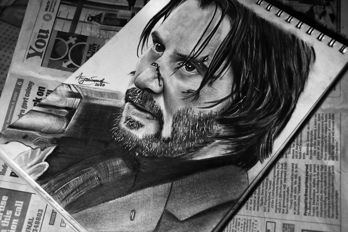 greydepictions's tweet photo. “Art is about trying to find the good in people and making the world a more��compassionate place.”
                                       -Keanu Reeves

Graphite pencil sketch of #KeanuReeves  🖤 (John Wick)

#greydepictions https://t.co/0Y2CkH4ftu