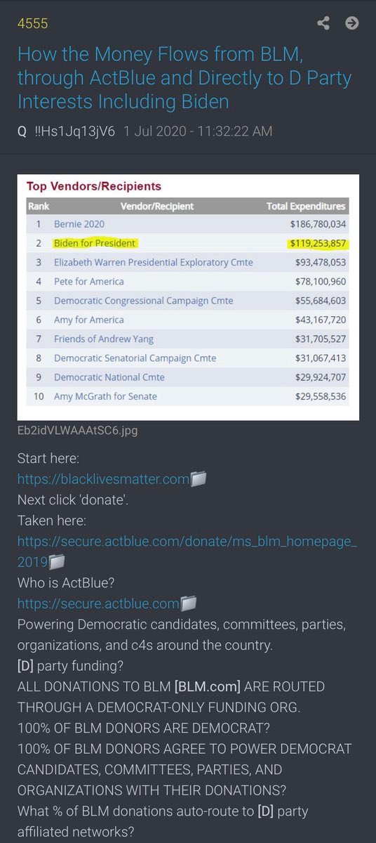  #QAlert 9/12/20 Q4680 https://www.foxnews.com/politics/exclusive-data-shows-that-half-of-2019-donations-to-actblue-came-from-untraceable-unemployed-donors[D]eceivers.Welcome to the [D] party con.Q