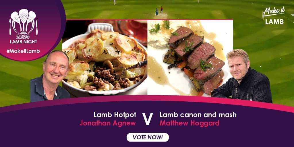 Heading into the evening session &amp; it's been a great day <a href="/Hoggy602/">Matthew hoggard</a> has been bowling in the #makeitlamb #Cricket  match v #jonathanagnew (<a href="/MrsAggers/">Emma Agnew</a>)

Take a look at the #lamb dishes being played and cast your vote ❎ here x.com/qsm_beeflamb/s… then #Retweet

<a href="/englandcricket/">England Cricket</a>