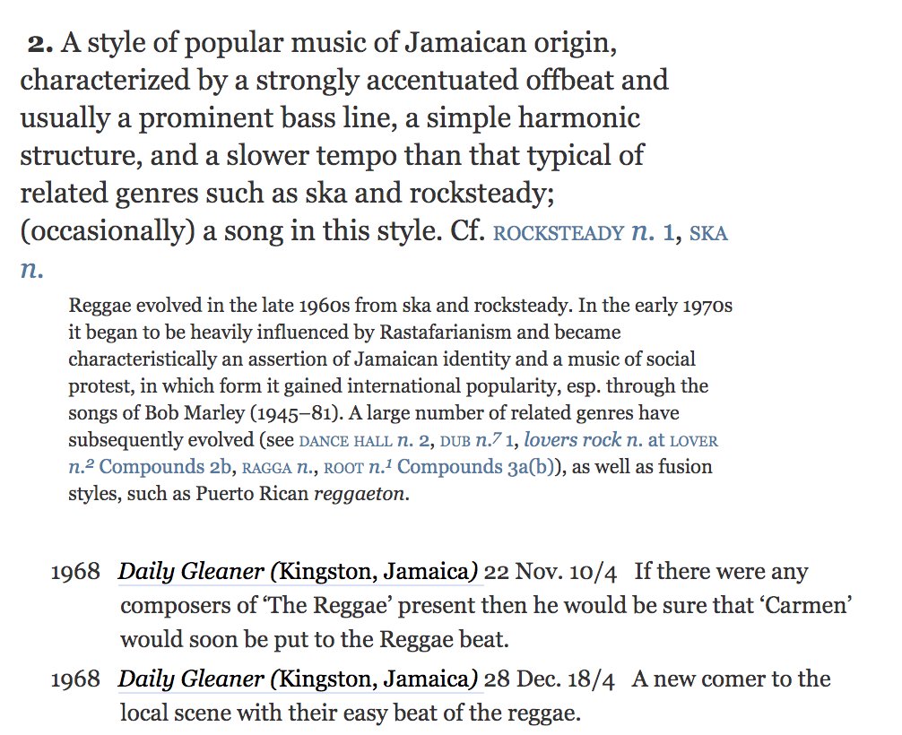 As so often happens, the name of a new dance became the name for the music accompanying the dance. By late 1968, "reggae" could mean a style of music "characterized by a strongly accentuated offbeat and usu. a prominent bass line & a simple harmonic structure" as per the  @OED. 6/