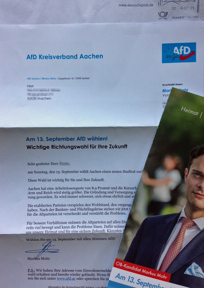 Michael Klarmann Afd chen Tritt Nicht Nur Mit Einem Deut Sch Lichen Rechtsaussen Trio Als Spitzenteam Zur Kommunalwahlnrw An Im Endspurt Hat Der Parteiverband Auch Adressen Beim Einwohnermeldeamt Legal Zwecks Wahlkampf Abgefragt