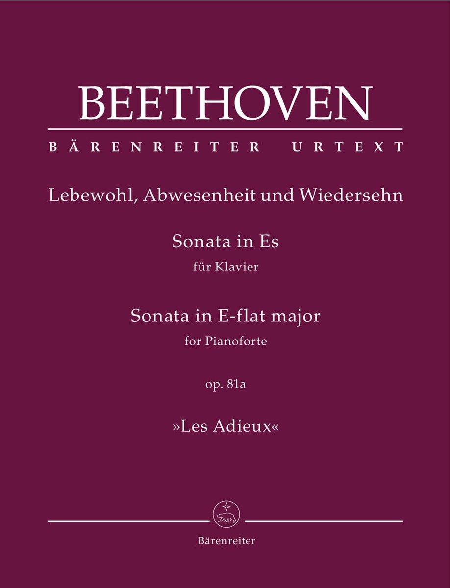 2/ The soubriquet wasn't Beethoven's choice. First he called his standalone movement "Der Abschied." Later he changed it to "Das Lebewohl" (The farewell) and added "Abwesenheit" (The absence) and "Das Wiedersehen" (The reunion) to make the most programmatic of his 32 sonatas.