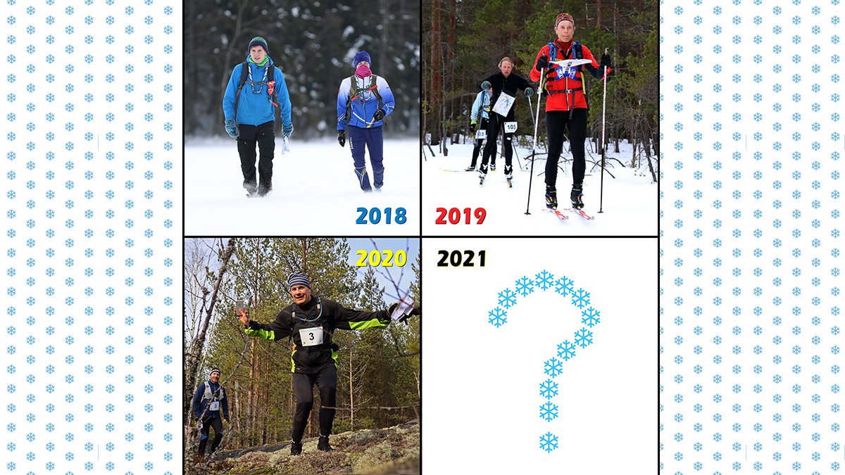 2018 puuteria puolisääreen
2019 hankikanto
2020 vihreä metsä

Mites vuonna 2021 – pitäisikö taas järjestää talviroga? Tykkää, jos kannattaisi. 

Entä kumpi olisi parempi päivä, 27.2. vai 6.3.?

#NTR2021 #NuuksionTalvi #rogaining #talvirogaining #suunnistus