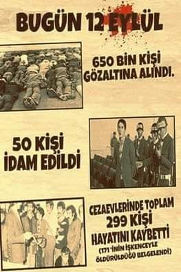 #12Eylül1980 
#12EylülFaşistDarbedir 
Utanç yılı