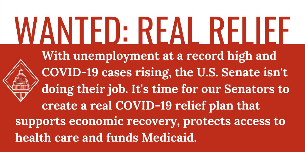 WVCAG's tweet photo. We want a REAL COVID Relief Package!

Record Unemployment. Rising COVID-19 cases. The Senate isn't doing their job. We need economic recovery, health care, &amp; a fully funded Medicaid.
#WeNeedARealReliefPlan #RealReliefNow
@SenCapito @Sen_JoeManchin
 
https://t.co/96yP27RSTl https://t.co/dHCQfmqCw3