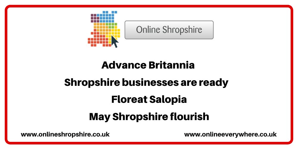 everywhereweb's tweet photo. Promoting Shropshire business country and nationwide.

Advance Britannia - Shropshire businesses are ready. 

https://t.co/v9iyAFmk3r #Shropshire #Shrewsbury #Telford #Oswestry #Ludlow https://t.co/pG18pOFy5Y