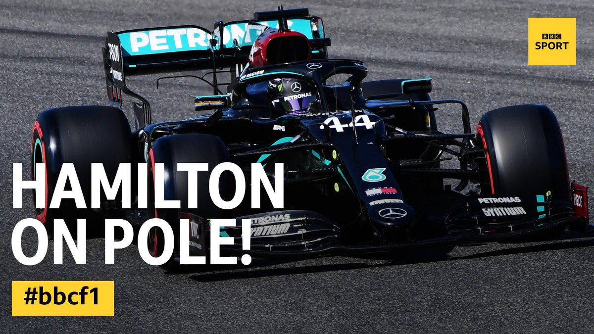 BBCSport's tweet photo. Lewis Hamilton takes pole position for Sunday's #TuscanGP!

It's an anti-climatic end to Q3, brought about by yellow flags, but Hamilton won't mind. That's a 95th career pole 👏.

📻 Listen: https://t.co/gaEHRRIWQK
💻 Follow: https://t.co/sBYrSsJq0H

#bbcf1 #TuscanGP https://t.co/IHPGaolYPJ