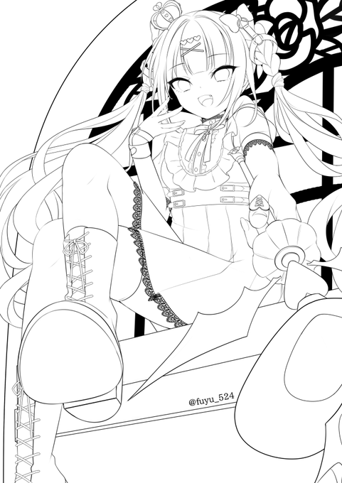 #線画を晒すと誰かが色を塗ってくれるかもしれない 
宜しければ暇つぶしにでもどうぞ✨
2枚目は透過画像です。
掲載はTwitterのみで、投稿の際には私のID記載をお願いいたします!
自作発言、再配布、無断転載、ID消しなどしなければお好きに塗って頂いて構いません～❤️ https://t.co/iPMJOLkYdU 