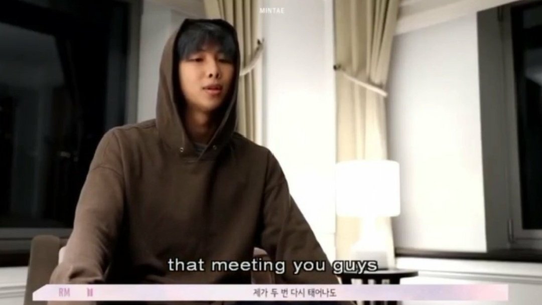 namjoon saying that meeting bts was the luckiest thing that happenned to him in his life 