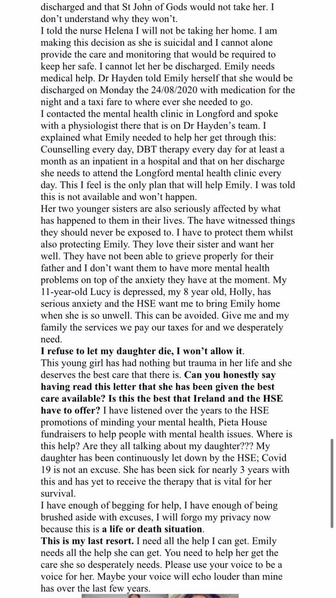 The reality of how fucked the mental health system is in Ireland. Give it a read. A thread x