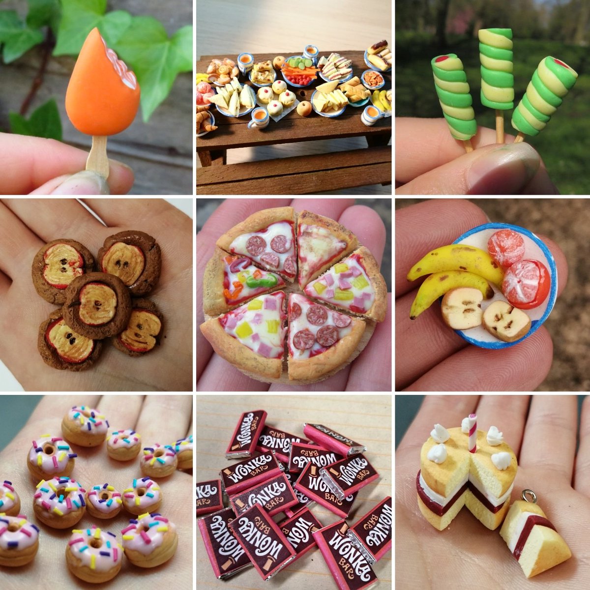 Puddleslayer's tweet image. So much minifoods! Love making tiny food #ploymerclay #fimoclay