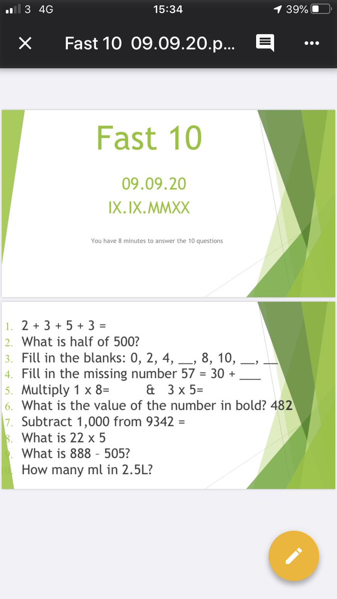MrMYear2's tweet image. Did a Fast 10 in Maths last yr&amp;amp;it had a massive impact with retention. I even sent it home during lockdown!Think I stole the idea off @MrBoothY6? Try 2 do it at least twice a week. Doing it again this yr &amp;amp; will b following the WR small steps as we move through the yr #Edutwitter