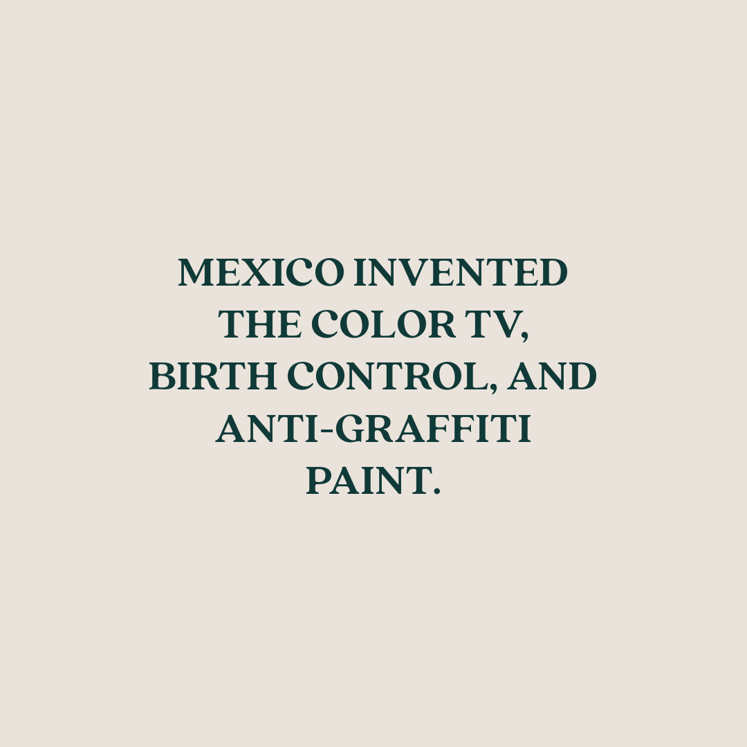 hellomarked's tweet image. Did you know Mexico invented the color TV, birth control, anti-graffiti paint. They also introduced chocolate, chiles, Cesar salad and corn the world. Ref: araioflight