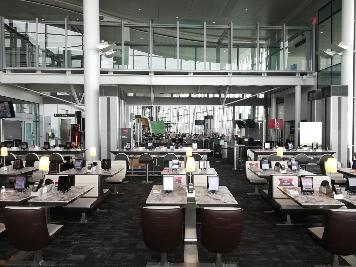 An estimation problem for all your students: how much do all these tablets and lamps in an empty terminal contribute to global warming? <a href="/TorontoPearson/">Toronto Pearson</a>