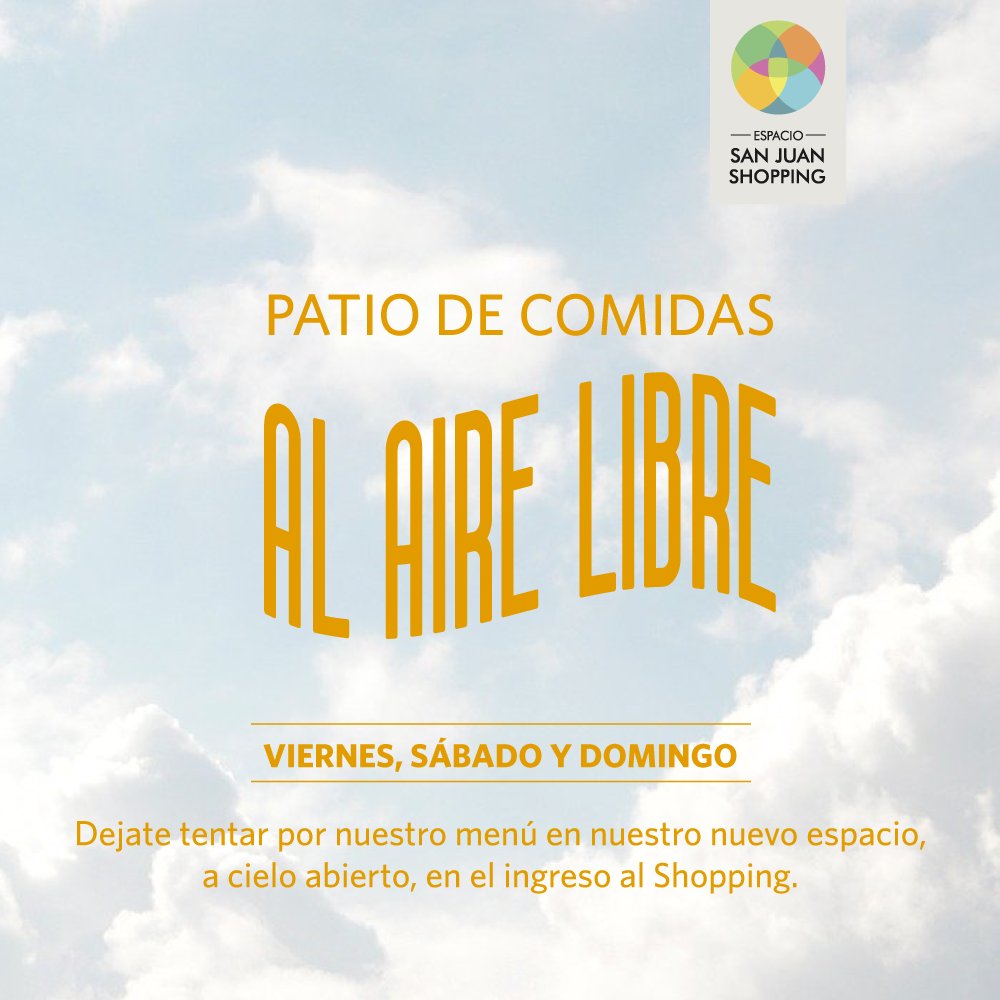 Ahora nuestros fines de semana son al aire libre 🌞

#VeníDeShopping y viví una nueva forma de nuestro patio de comidas a cielo abierto.
