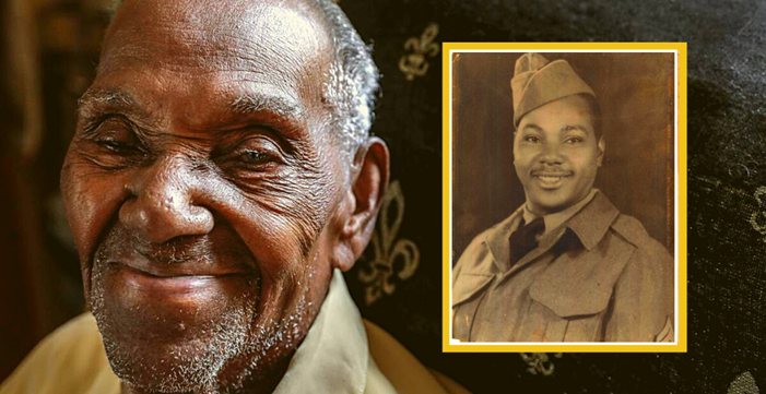 VAVetBenefits's tweet photo. 🎉Happy 111th birthday to Lawrence Brooks, America's oldest living WWII Veteran! Private First Class Brooks was was raised in Norwood, Louisiana. He served in the @USArmy 91st Engineer Battalion. Send a card here 📧https://t.co/JASjbdyC53 https://t.co/o7ecFzH04y