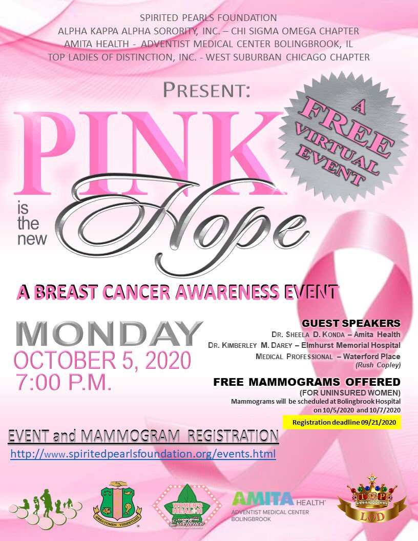 BenfordForIL's tweet photo. To register for a free mammogram at Amita Health - Adventist Medical Center in Bolingbrook, click here https://t.co/m3vJKVhgcE

Early detection saves lives. Please help save a life and share this post.
 
#AKA1908
#CSOThinksPink https://t.co/bH2LpjUj6X