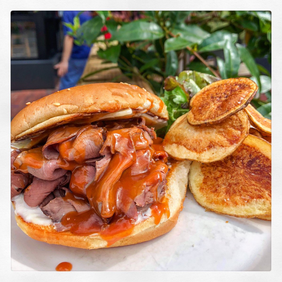 FoundryOnElm's tweet photo. If you know, you know! The Three-Way now available ONLY on the lunch menu. Saturday & Sunday from 12pm -4pm. It’s gooooood!
•
#Somerville #DavisSquare #LoyalToLocal #lunch #local #patio #NotFallYet #SummerIsntOver #takeout #delivery #weekend #ThreeWay #RoastBeef #NE #MA #sangie https://t.co/lYI664rF8V