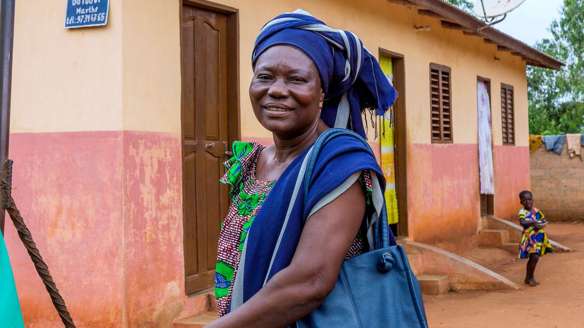 IFAD's tweet photo. We #InvestInRuralPeople like Marthe.

With our support, she opened her first convenience store and is now a successful businesswoman in her community in #Benin 🇧🇯 

And when women are empowered, countries benefit. https://t.co/s1geqQ8N66
