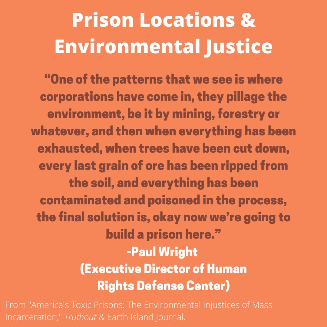 Let's talk about prison locations and environmental justice.