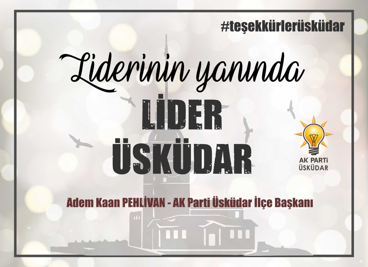 AkSalacak's tweet photo. Liderimiz bizimle, biz onunla! Her zaman senin yanında yer almaktan gurur duyacağız Reis! #sampiyonuskudar #tesekkurleruskudar https://t.co/doO9jXGuLD