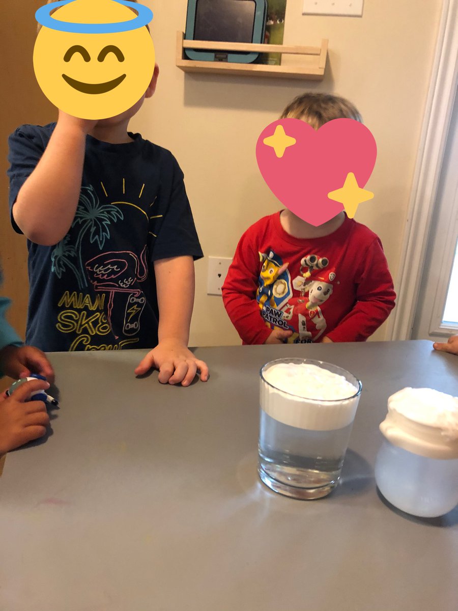 Learning about why it rains today! Simple science experiment with water, shaving cream clouds and blue coloured water for the rain! #STEM #kidscience #momlife #homeschool #SaturdayMorning