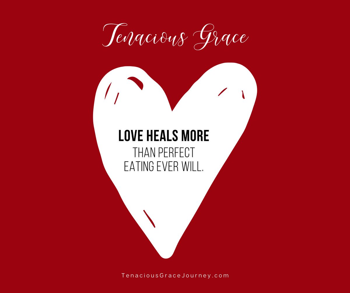 If you're beating yourself up over that thing you ate that you wish you hadn't, try loving yourself instead. It's WAY more productive. And if you're feeling a little love-deprived, consider reaching out &amp; letting someone know your need!

#TenaciousGrace #TenaciousGraceBook