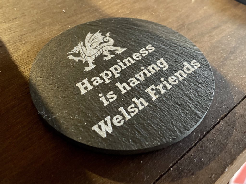 Of course the  @visitwales ddraig is a modern classic. Not sure this coaster is 100% official vw merch, but at least the engraving was sharp, and the message true. A fine little dragon.