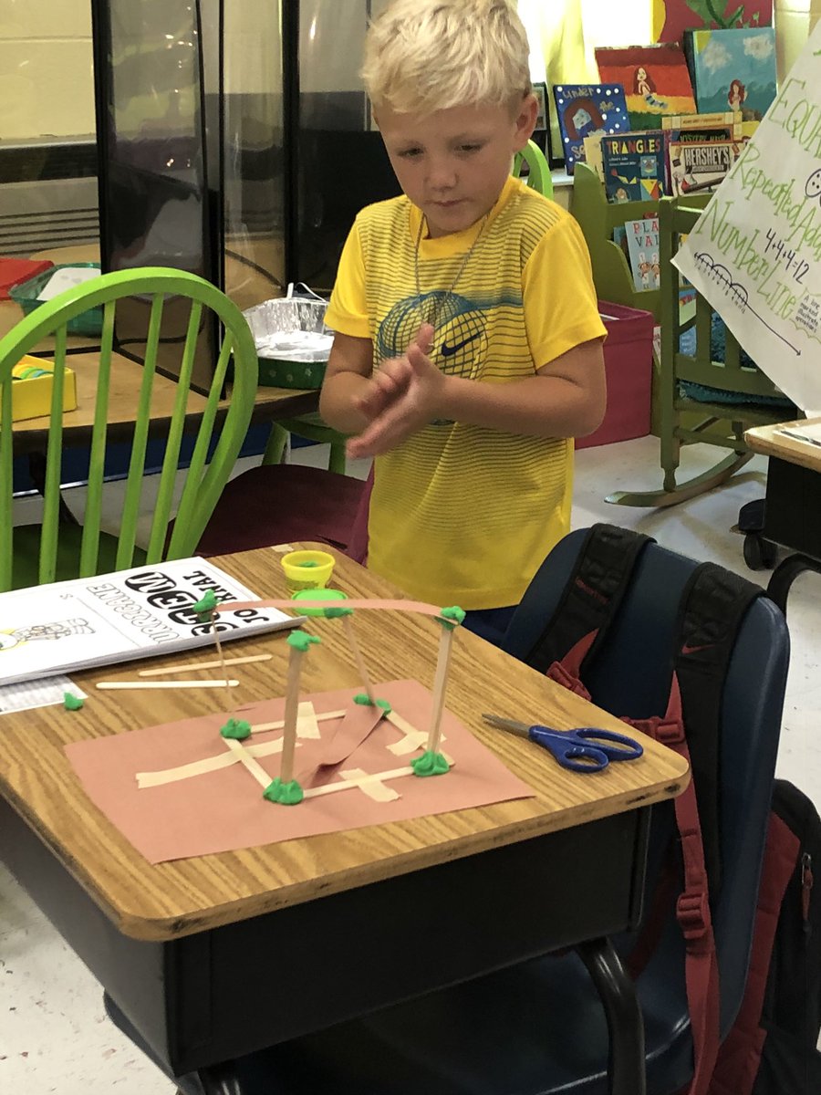 JennJClarkson's tweet photo. We wrapped up the week with a #STEM 🌊. These future engineers spent time constructing a house that could withstand the wind and rain brought on by a hurricane. I would trust any of them to build my beach house!#reachinggreatnesstogether https://t.co/p8eQGkfUBH