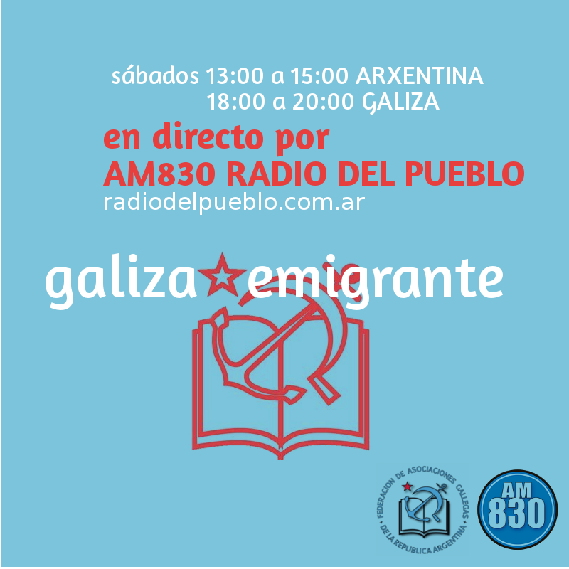 📣#GalizaEmigrante
#RadiodelPueblo #AM830
13:00 a 15:00 Argentina
18:00 a 20:00 Galiza
#Allende #Kitchen #Rajoy #Covid19 #Ourensemocióncensura #FundaciónFranco #PachiVázquez #Alcoa #Himnogalego #Londres #Bogotádisturbios #Educación #CelsoEmilioFerreiro
https://t.co/Tt7mj99Sdq https://t.co/oKjyzUDRts