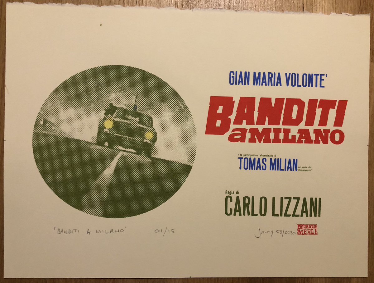SignorWardh's tweet photo. Loving @redman_jonny’s beautiful Banditi in Milano screenprint that I got in the post today! Some wonderful hand painted touches like the head lights and the siren of the car. https://t.co/tax2PaaTtC