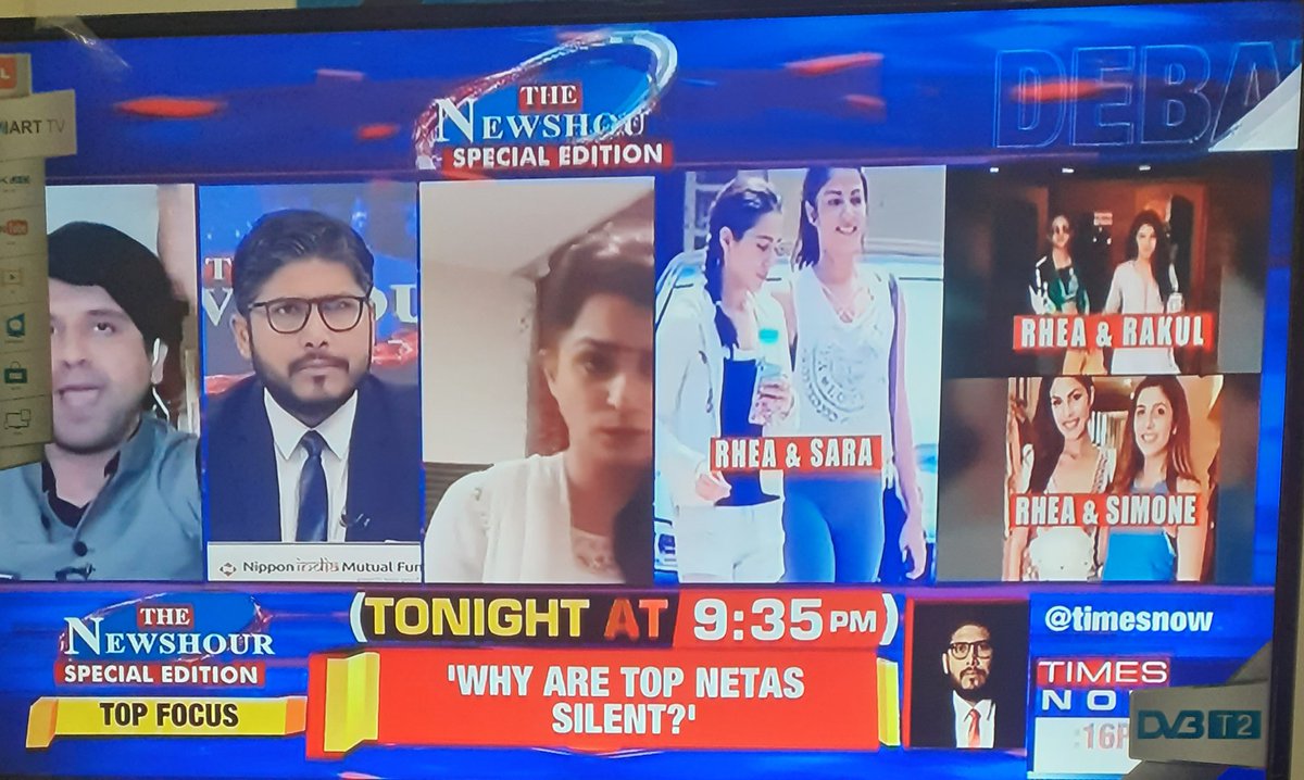 @Shehzad_Ind
Exposed in the lies on the live tv.
First it was Rhea and now RIA.
When she says she is not responsible to answered to question on her tweet.
Just keep shut just like others. Dont jump the gun and give judgemental 
 @thenewshour  #ExposeBTownDrugMafia