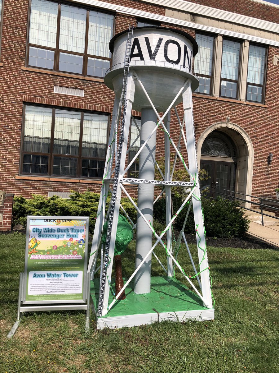 candycane325's tweet photo. @theduckbrand #ducktapescavengerhunt #ducktape #ducktapewatertower Something fun to do on this gorgeous Saturday #exploringavon https://t.co/jZlucFpMOY