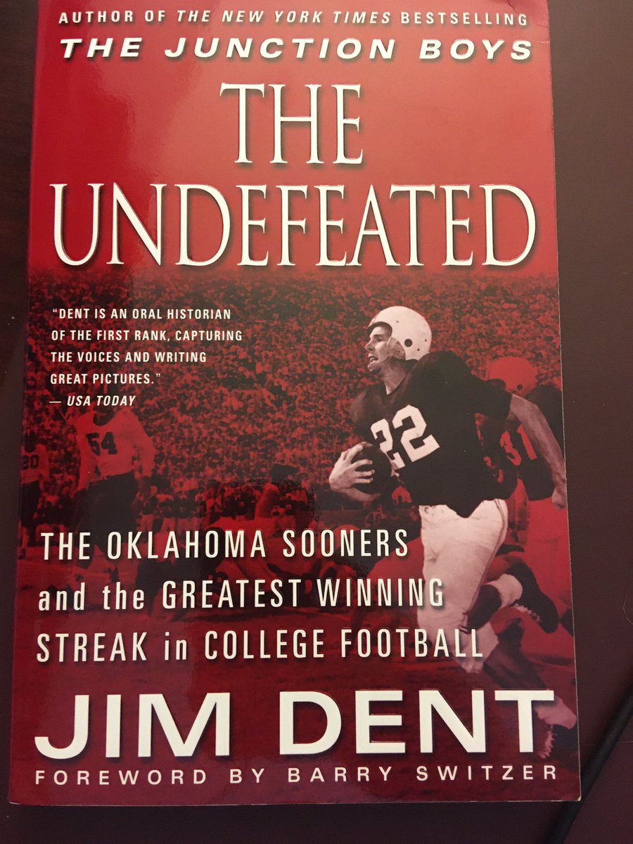 Suggestion for September 12 ... The Undefeated: The Oklahoma Sooners and the Greatest Winning Streak in College Football (2001) by Jim Dent.
