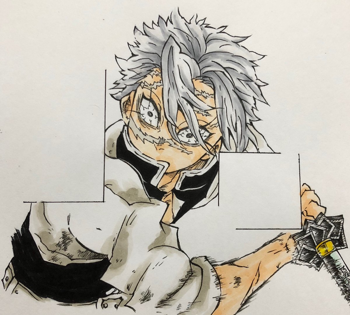 鬼滅の刃 適当にさねみん塗って遊んでた 模写 下手 鬼滅の刃絵描きさんと繋がりたい せい 聖夜 低浮上のイラスト