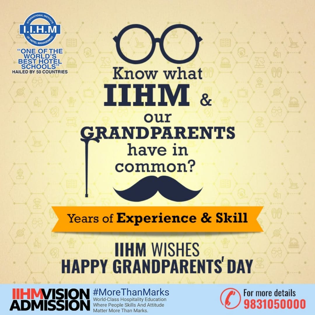 IIHMHOTELSCHOOL's tweet photo. Experience &amp; skill is what makes hospitality worth remembering. And we pass on this gift as a loving grandparent would pass it on to their grandchildren!  
IIHM celebrates #GrandparentsDay

#IIHMBest3Years  #StayHome #StaySafe #IIHMHomeOnlineTest #OnlineTest #eChat

(V) https://t.co/gcVrorXkQy