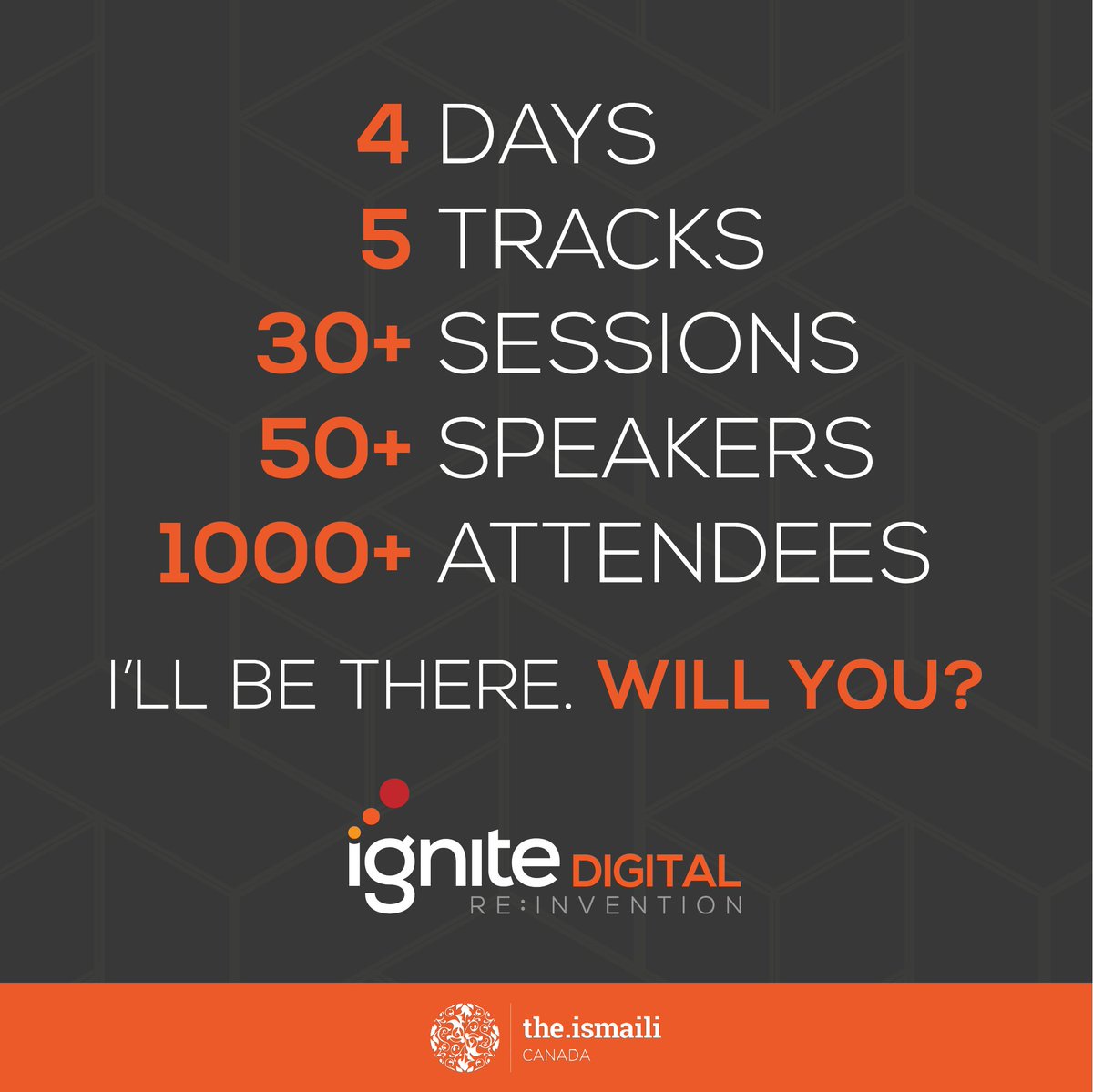 igniteconf1's tweet photo. Retweet this image to let your friends know that you're attending the Ignite Digital 2020 Conference this weekend! #IgniteDigital2020 https://t.co/LGJVZhwEf3