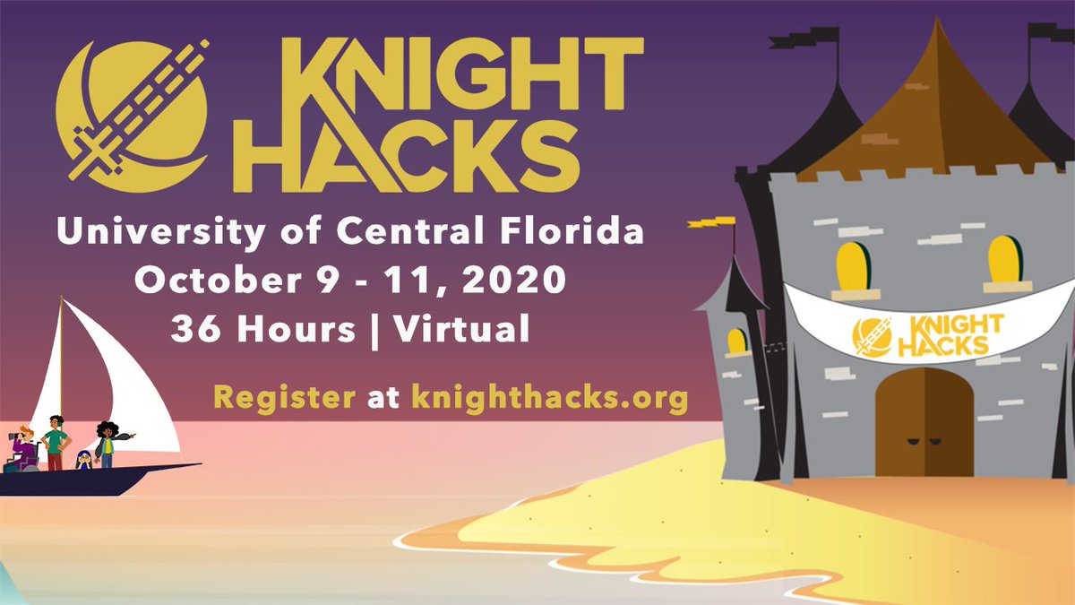 KnightHacks's tweet photo. Knight Hacks 2020 is open for registration!
Join us online from October 9 - 11 for a hackathon you wonβt forget!
Knight Hacks will be held virtually this year.
Apply now at https://t.co/SpLNDCEQtv
#ucf #ucfknights #ucfcecs #knighthacks #hackathon #mlh #create https://t.co/zreahT991l