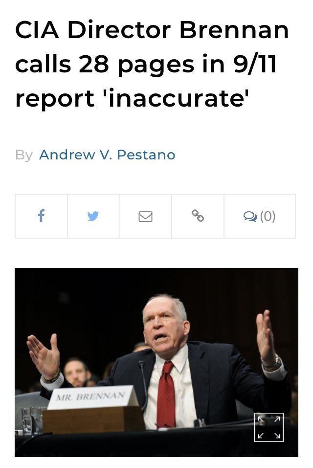 Brennan was adamant that 28 pages of the report remain classified "to protect sources and methods" According to him, there is accurate and inaccurate info in those 28 pages and his concern is that people with latch on to the unvetted, uncorroborated information.