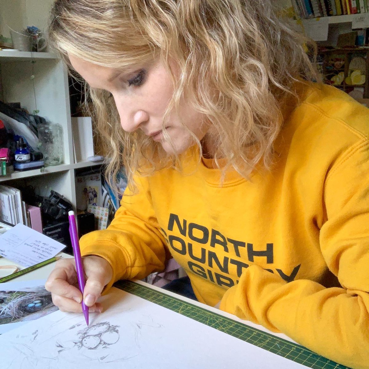 BluebelleBombs1's tweet photo. @M_Z_Harrison They’re so emotive. Each one. I adore listening to them while I draw/paint/print in my studio. #bluebellebombshell #natureartist https://t.co/55tEeyWOhY