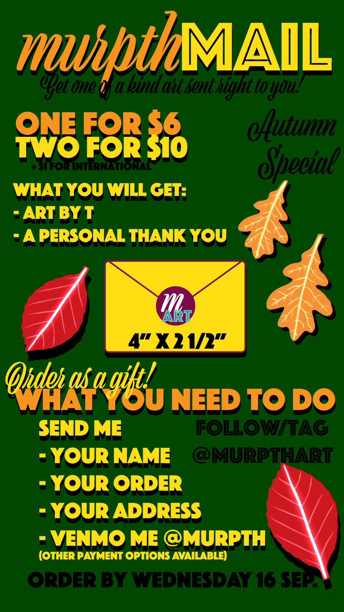 murpthart's tweet photo. Orders open for #murpthMAIL
#ATLA #Autumn https://t.co/FirZcI4grz