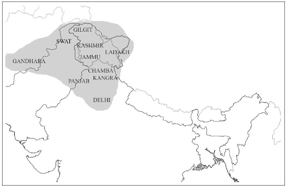 Before the Landa script (10th century), Sharada script was in widespread use in North Western India. The Sharada script is much older and at least as old as 3rd century AD. Pictured here is Bakhshali Manuscript found near Mardan, KPK which is written in the Sharada script.